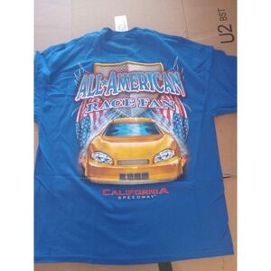 California Speedway Shirt Mens Size XL Royal Blue New All American Race Fan.